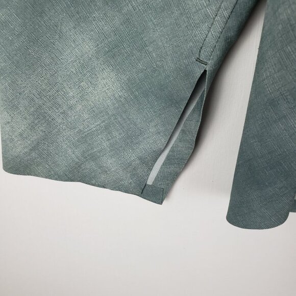 Athleta Urbanite Printed Top Green Button Up Long Sleeve Lightweight Size XS - Picture 5 of 8